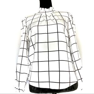 White & Black office blouse Available in size S-L